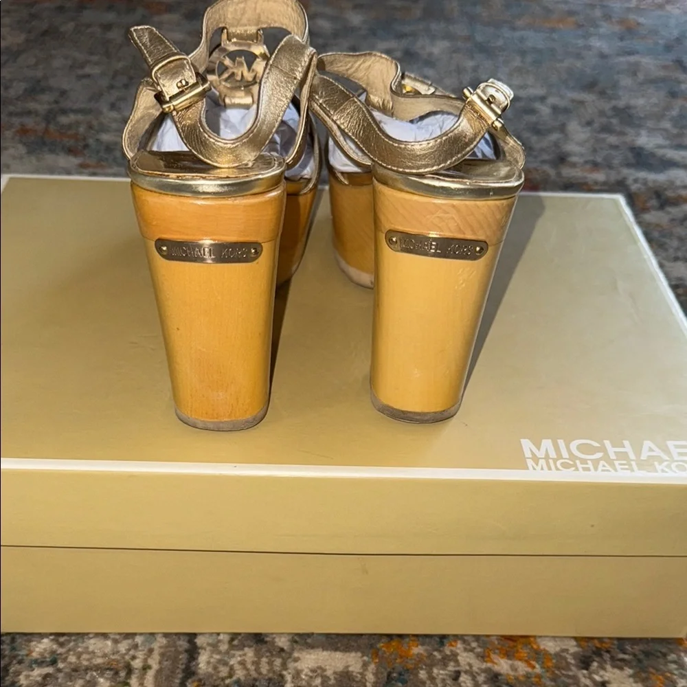 Michael Kors Gold Platform Sandals